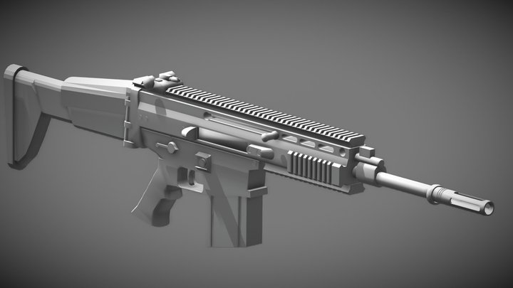 Scar Asault Rifle 3D Model