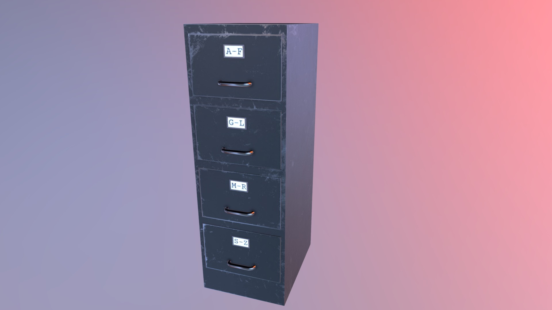 3D model File Cabinet - This is a 3D model of the File Cabinet. The 3D model is about a black computer tower.