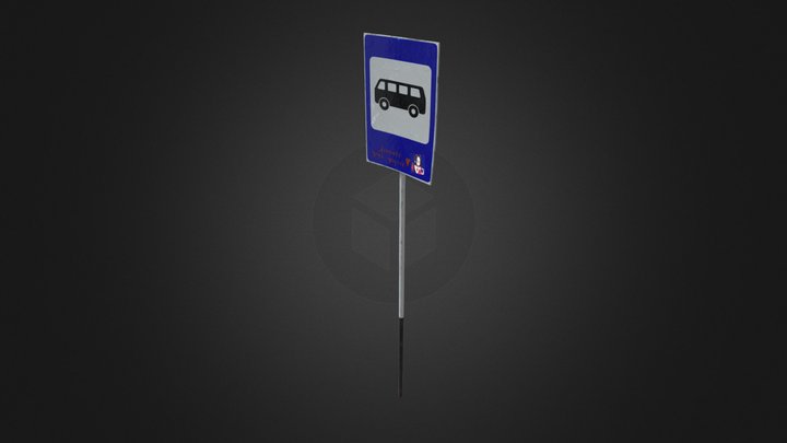 Bus station sign 3D Model