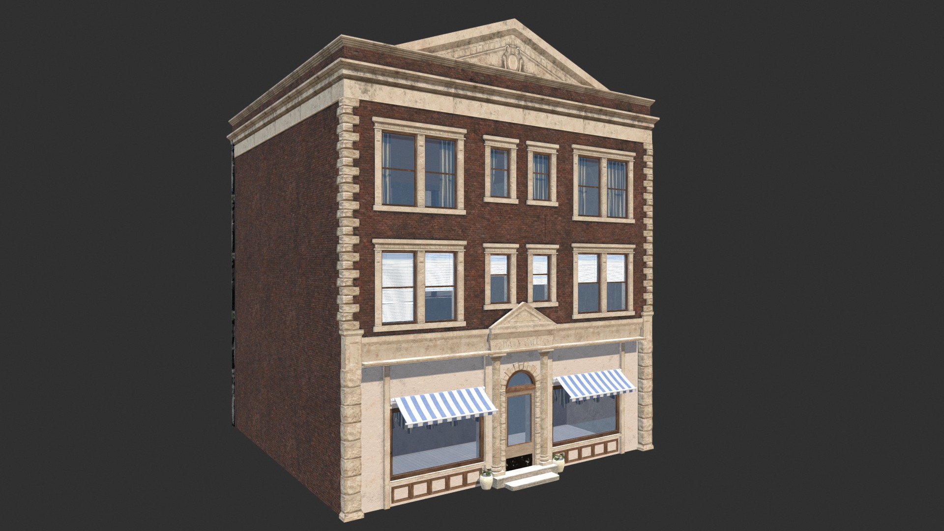 3D model Apartment Building 156 Low Poly - This is a 3D model of the Apartment Building 156 Low Poly. The 3D model is about a brick building with windows.