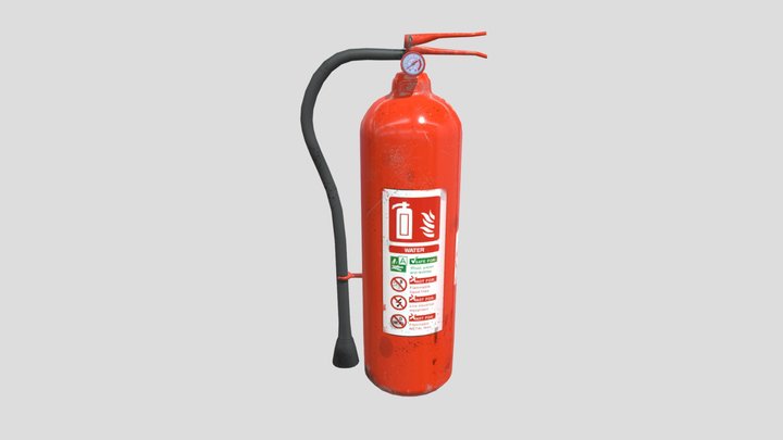 Game Ready Fire Extinguisher 3D Model