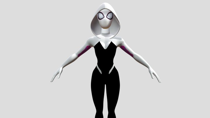 Spider Gwen Anime Style 3D Model