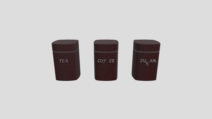 Tea Coffee Sugar Caddies 3D Model