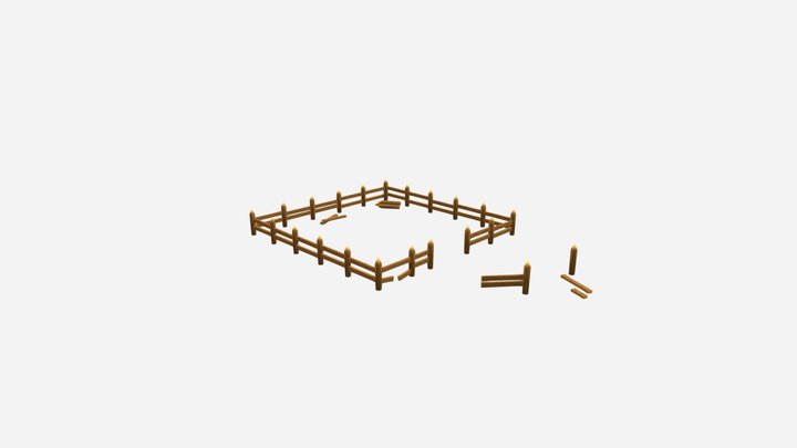 Stylized Fences Modular Pack Free 3D Model