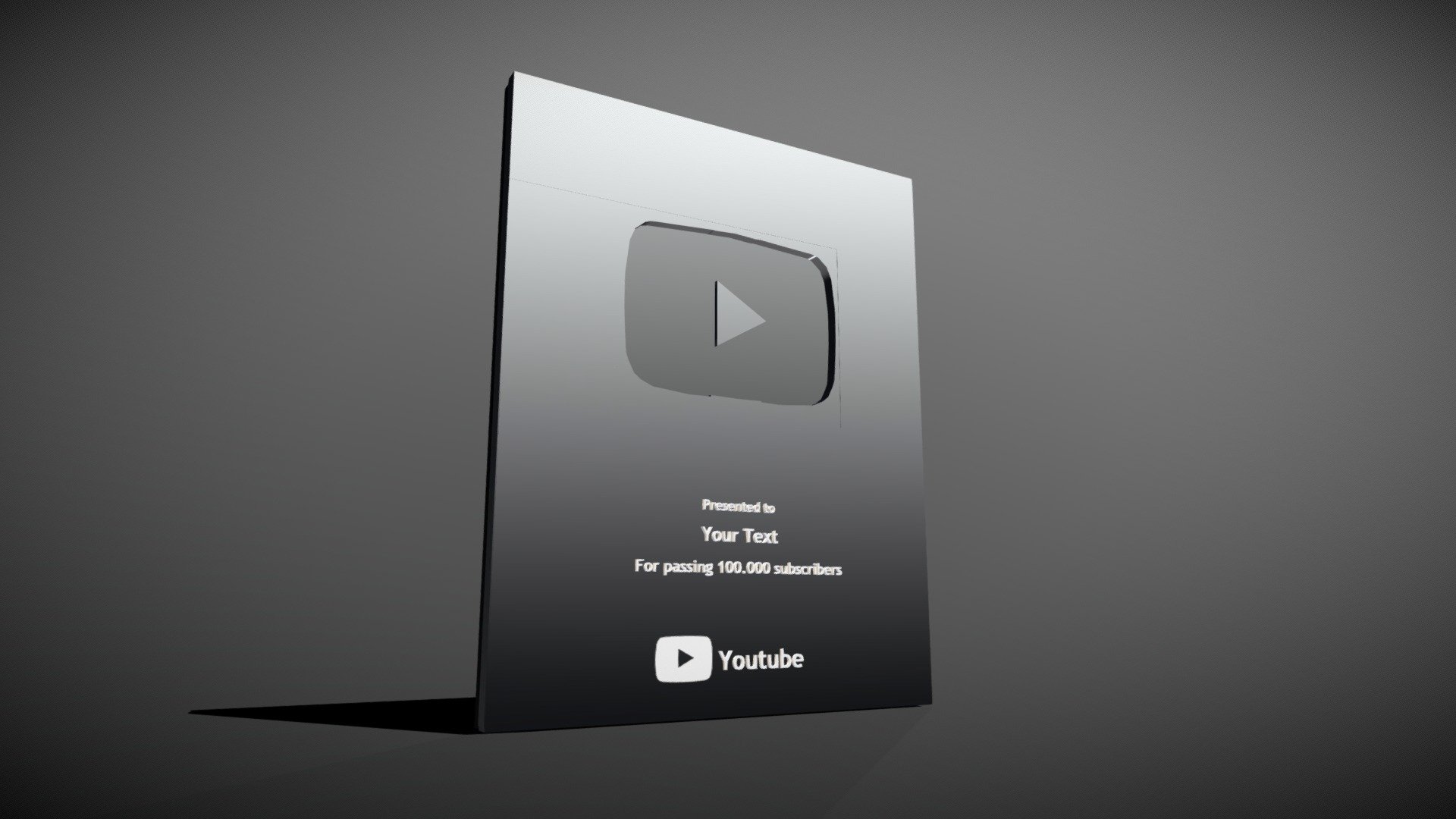 Youtube silver Play button - Download Free 3D model by ARS 3D (@m.arsyi