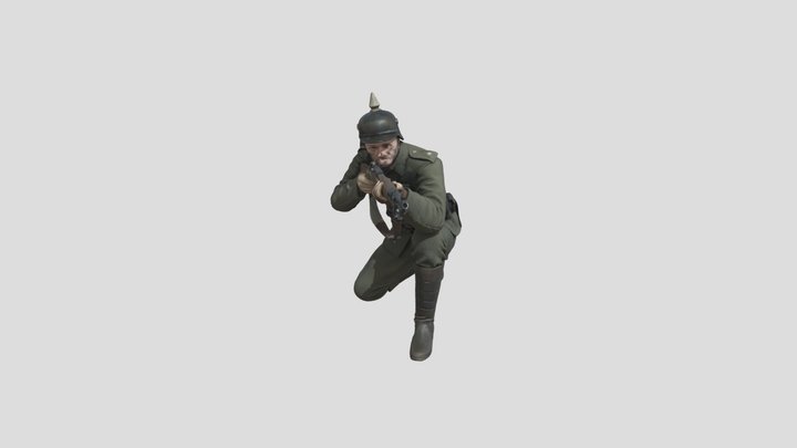 Soldier in Action 3D Model
