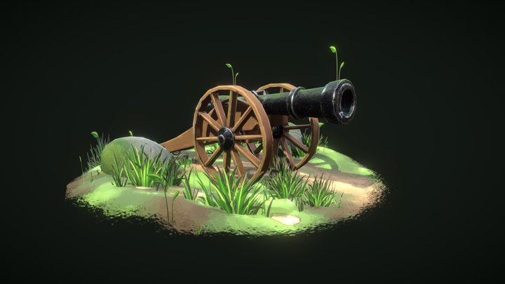Stylized cannon 3D Model