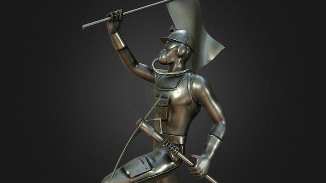 Mining Statue 3D Model