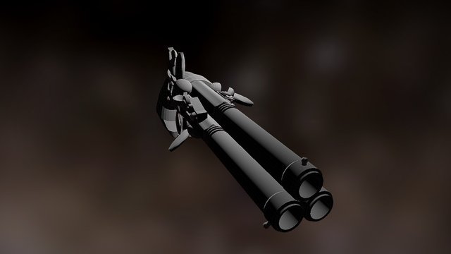 Drei Laeufige Pistole erste Variante 3D Model