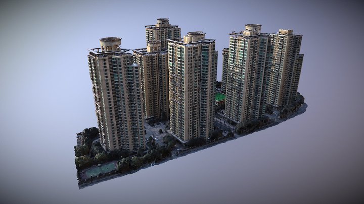 Apartment buildings in central Shanghai 3D Model