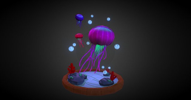 Jelly Fish Family 3D Model