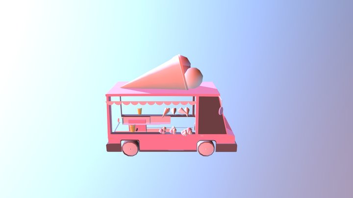 Iceream Bus 3D Model