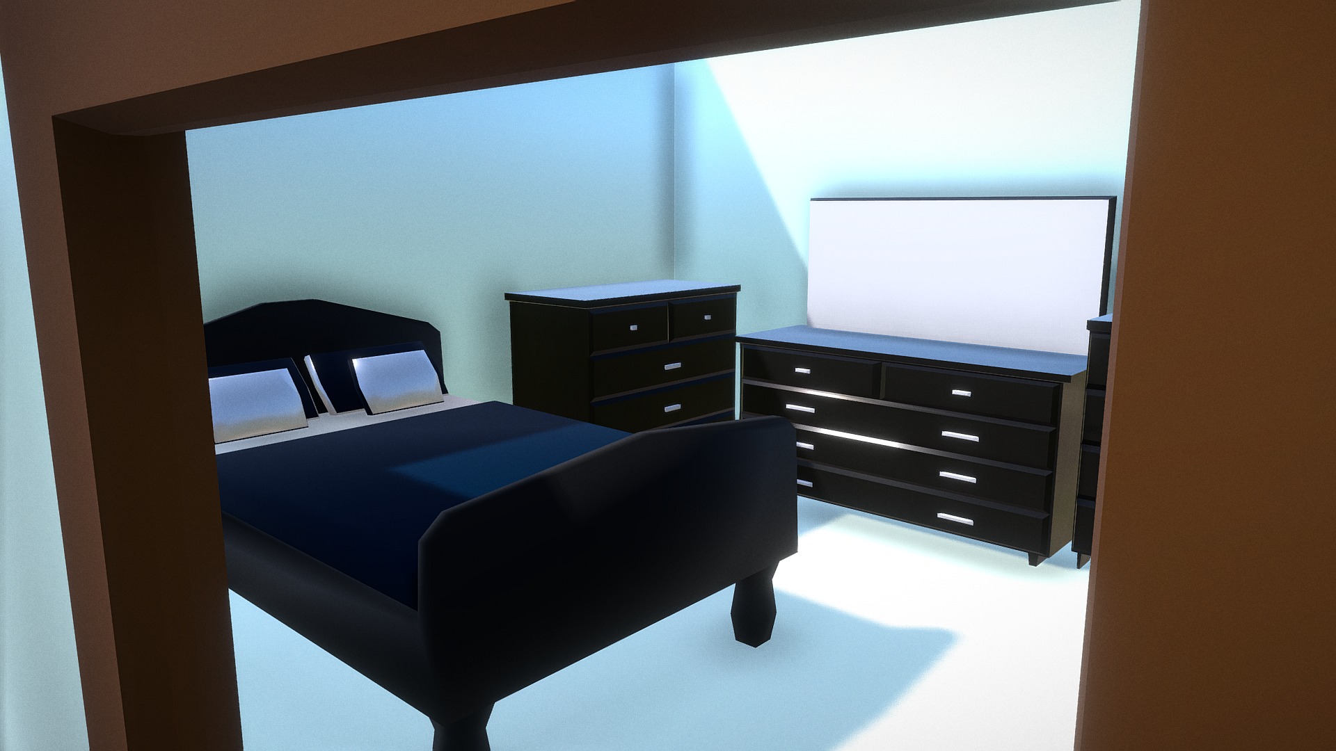 3D model Bedroom Scene: Household Props Challenge Day 26 - This is a 3D model of the Bedroom Scene: Household Props Challenge Day 26. The 3D model is about a room with two beds.