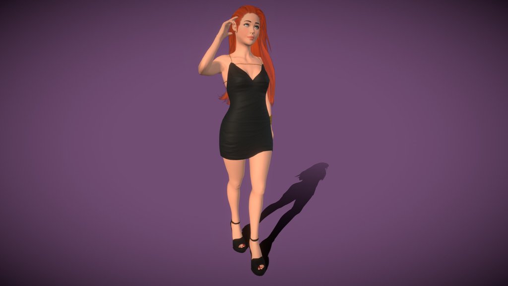 Redhead Party Dress Girl