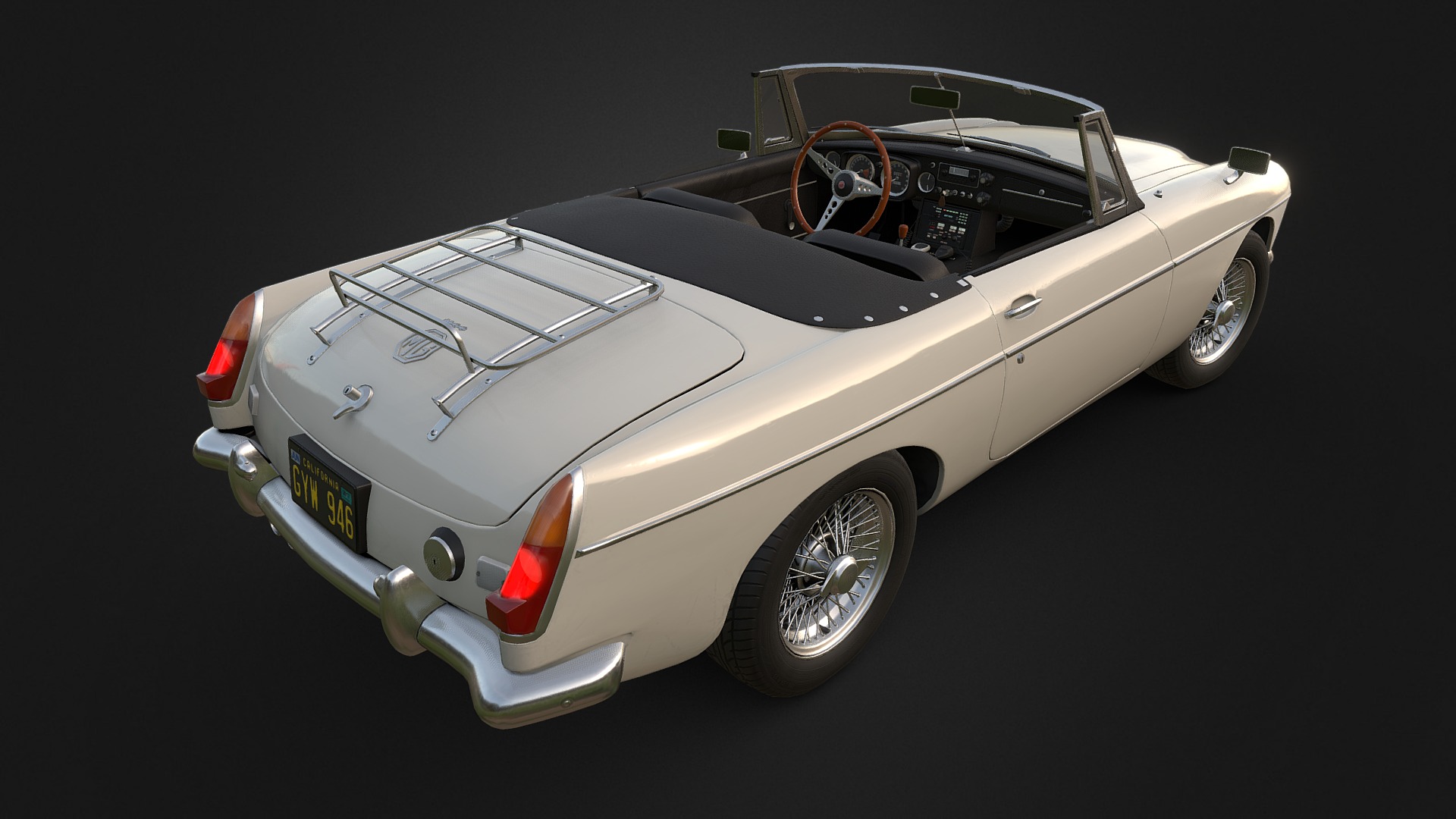 3D model MG Police Roadster - This is a 3D model of the MG Police Roadster. The 3D model is about a white convertible car.