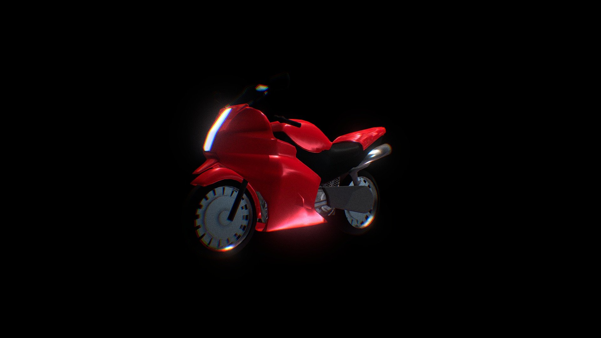 Mid-poly street motorcycle