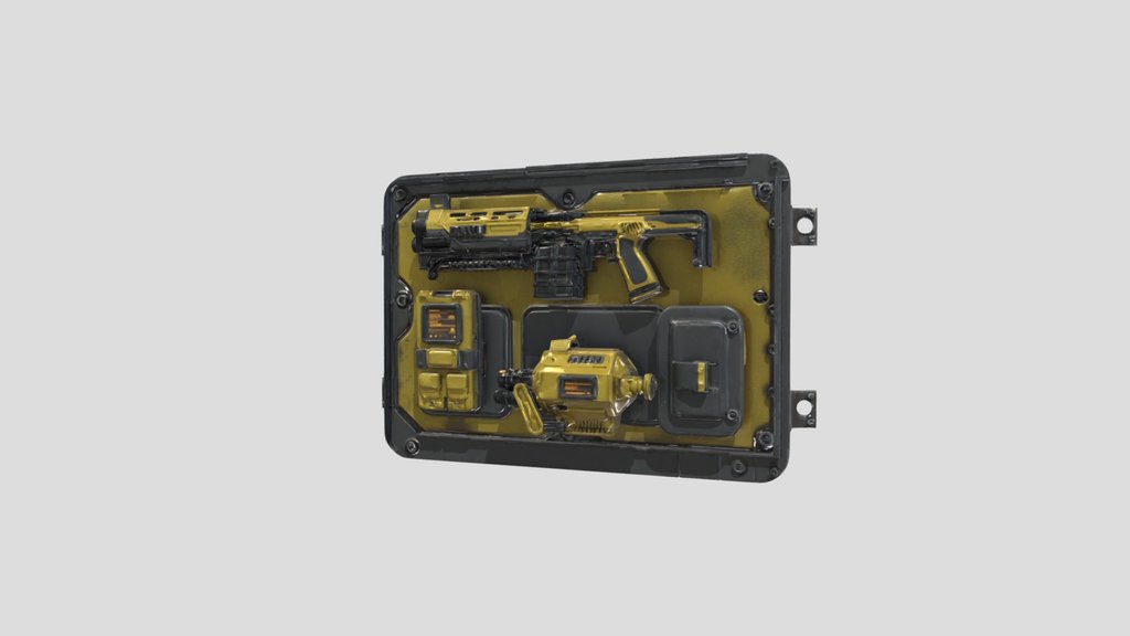Futuristic Cyberpunk Armory Display Panel