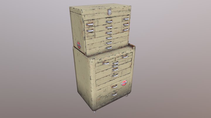 Retro CraftsMan garagist's toolbox 3D Model