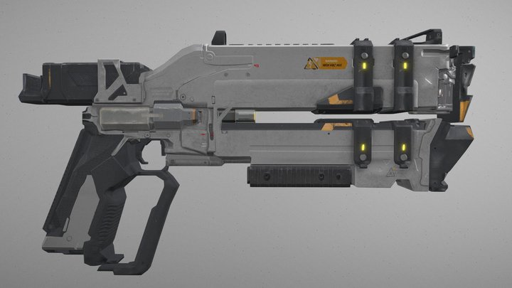 Vadim Sverdlo Lowpoly Sci-fi Revolver 3D Model