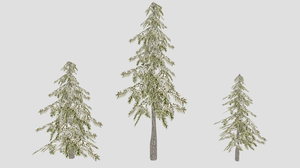 Snowy Pine Trees Pack | PS1 Low Poly