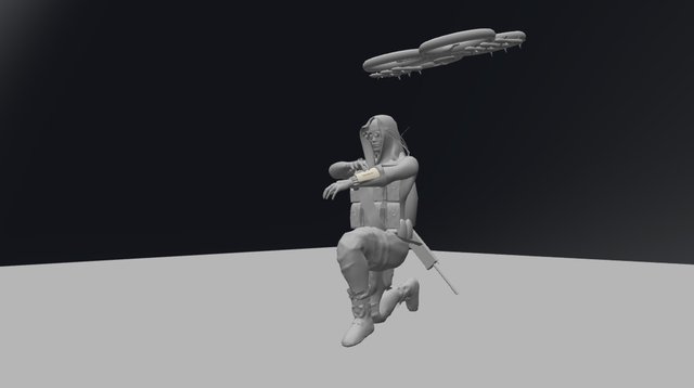 Cyberpunk soldier 3D Model