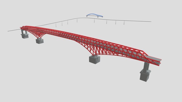 大阪＿港大橋・なみはや大橋・千歳橋＿簡易モデル（地形データなし） 3D Model