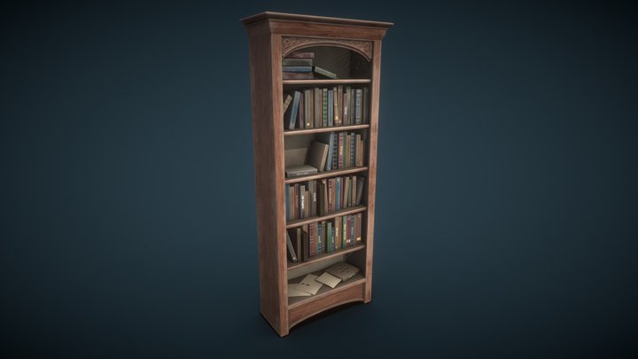 Dusty Old Bookshelf (FREE) 3D Model