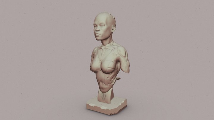 Female Bust Print 001 3D Model