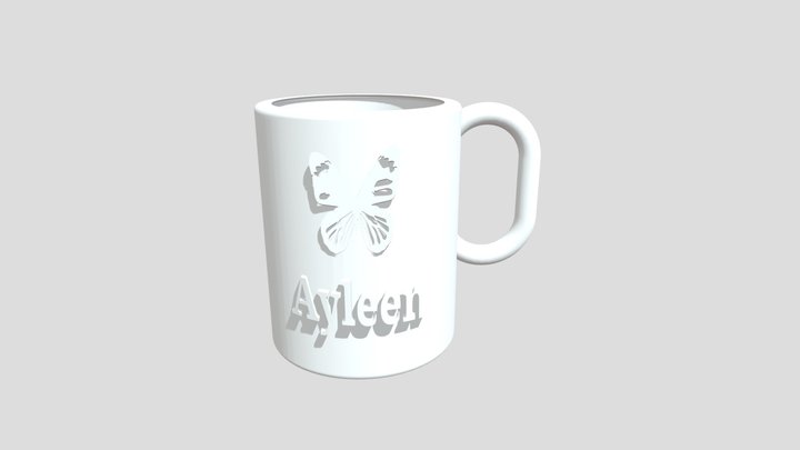 Taza con imagen curvada 3D Model