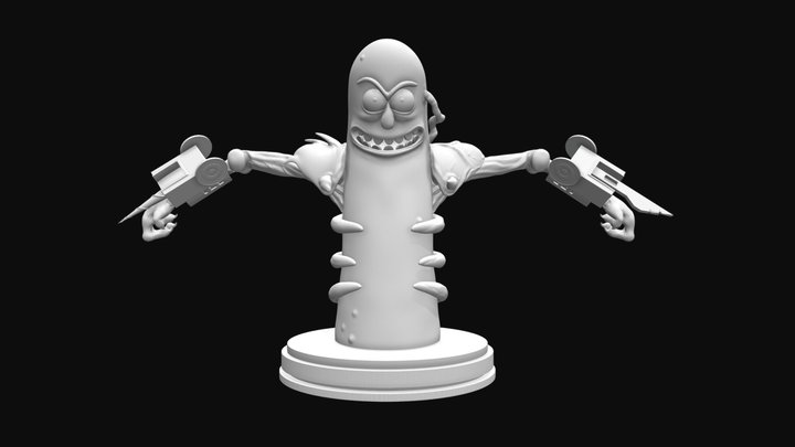 Pickle Rick Bust 3D Model