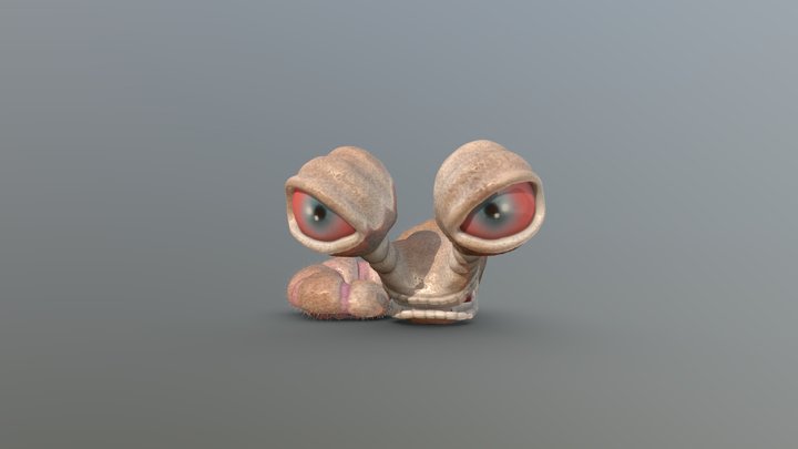 Worm 3D Model Cartoon 3D Model
