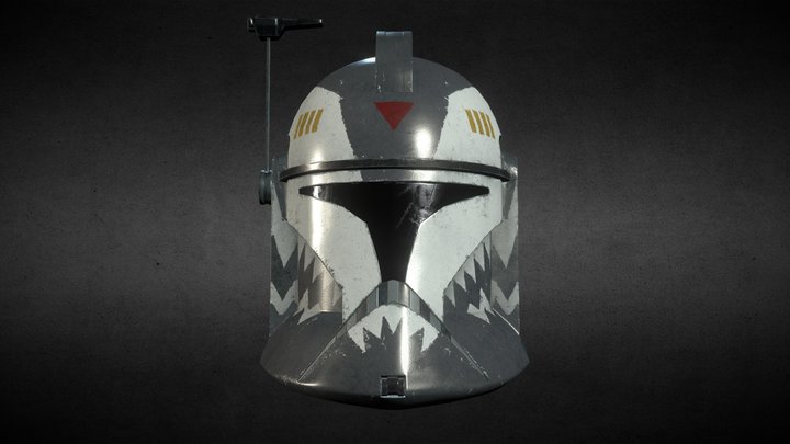 Commander Wolffe Clone Trooper helmet Phase 1 3D Model