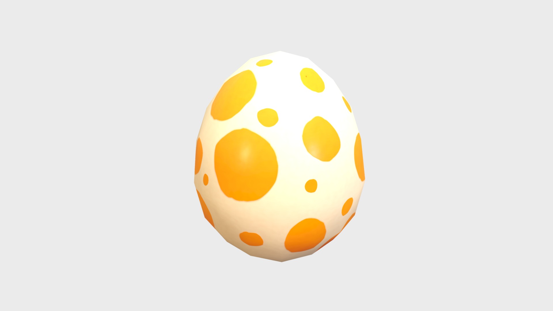 3D model Dinosaur Egg - This is a 3D model of the Dinosaur Egg. The 3D model is about a round white object with orange dots.
