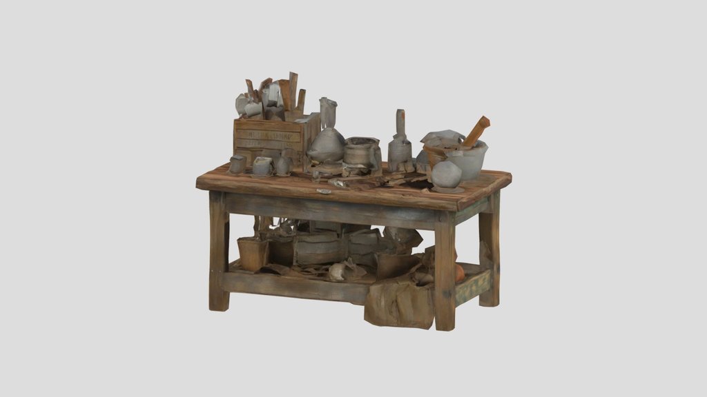 Old Rusty Tools on a Weathered Workbench