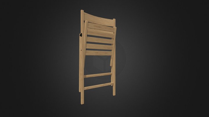Wooden Fold-Up Chair 3D Model