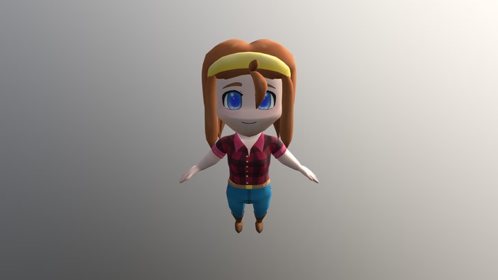 Farm Girl 3D Model