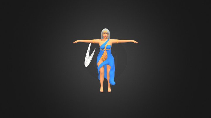 Greek Goddes Selene Character Figure 3D Model