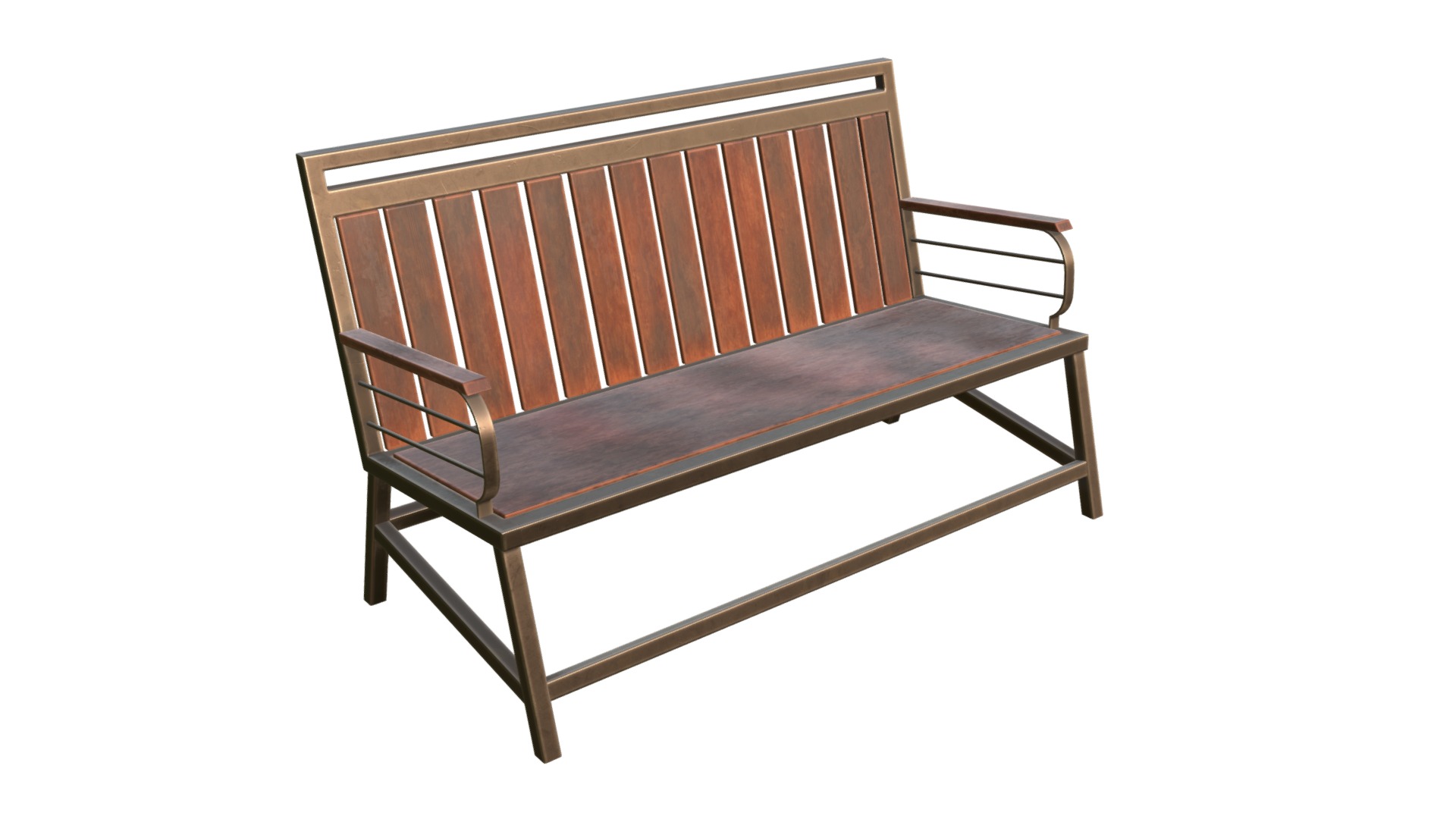 3D model Modern bench - This is a 3D model of the Modern bench. The 3D model is about a wooden bench with a seat.
