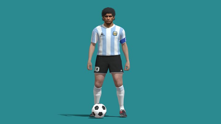 3D Rigged Maradona Argentina 3D Model