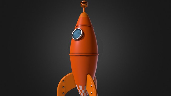 Retro Rocket 3D Model