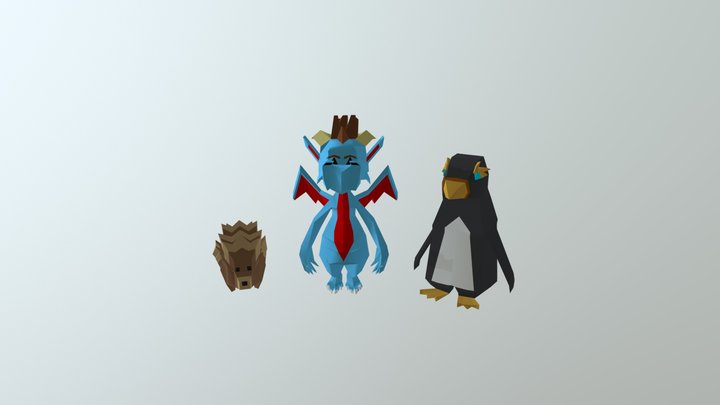 Low Poly Animals 3D Model