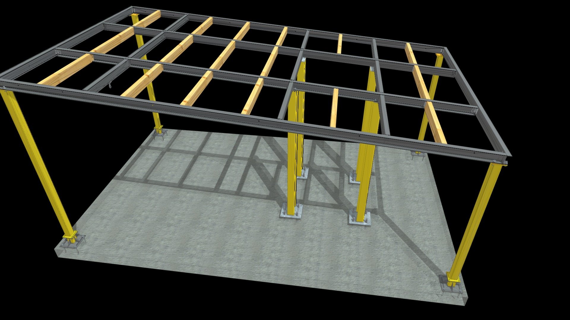 Garden house 4 steel frame