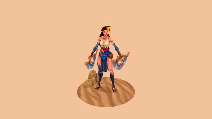 "Desert Girl" - 3D Game Character Model 3D Model