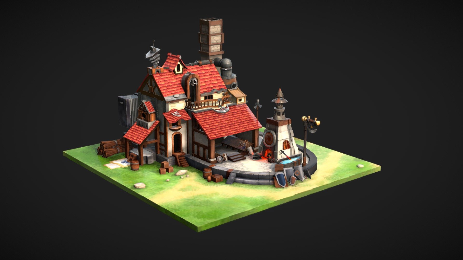 low poly house - 3D model by 유니언 (@dbwls001115) [6c70052] - Sketchfab