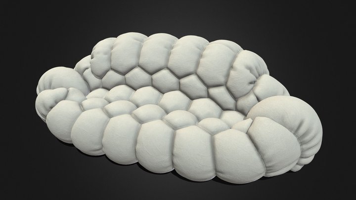 Modern Hexpattern Sofa 01 3D Model