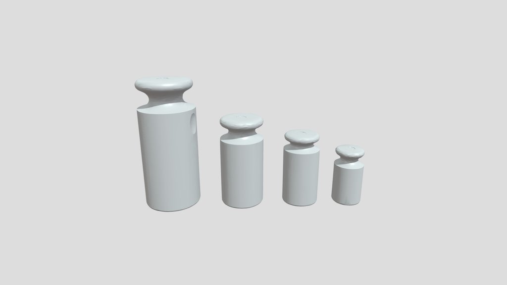 Set of four cylindrical calibration weights