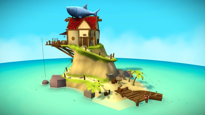 Sharky's fish shop 3D Model