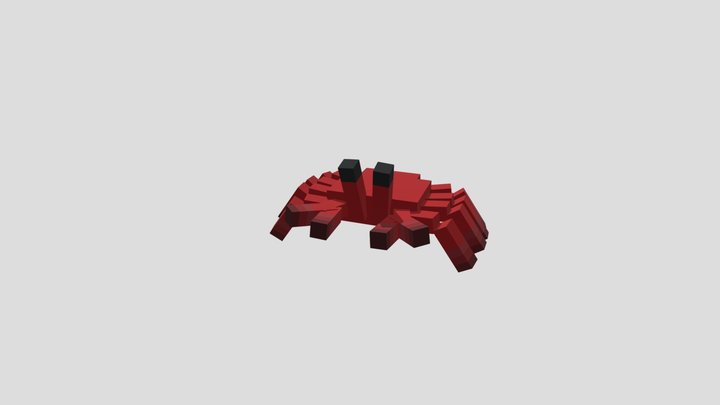 Cute Red Crab 3D Model