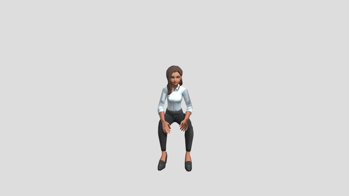 Sitting Idle woman avatar 3D Model