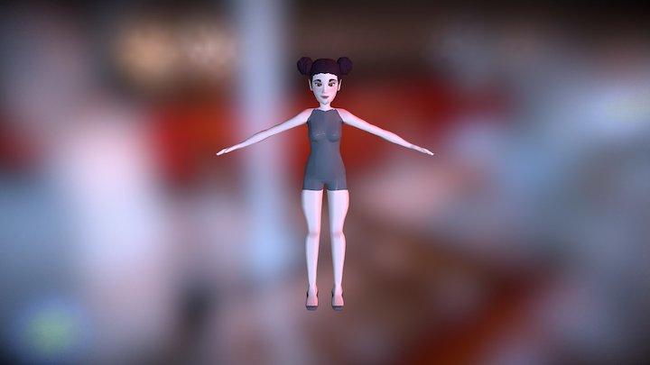 Bun Girl 3D Model